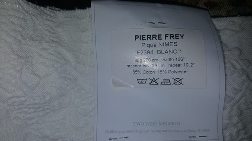 Designer Fabric Sample:Pierre Frey,  Cotton/poly blend 53×36