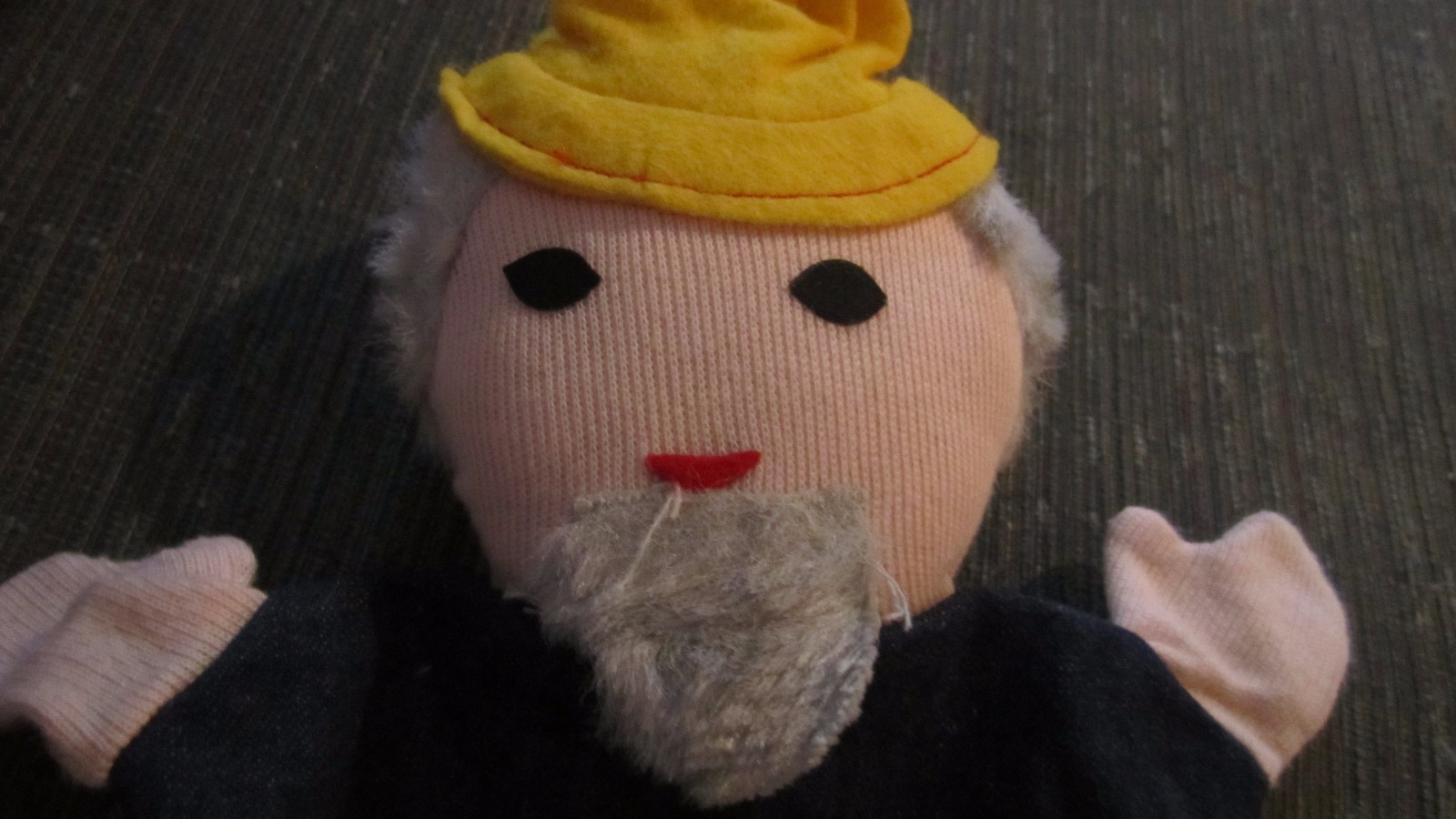 Vintage Sheram Industries Hand Puppet Sailor with Yellow Hat and Beard