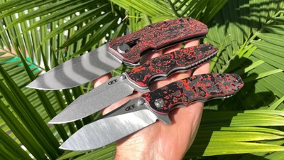 Custom EXOTIC FATCARBON SCALES for ZT0562 Zero Tolerance ZT 0562cf LAVA FLOW