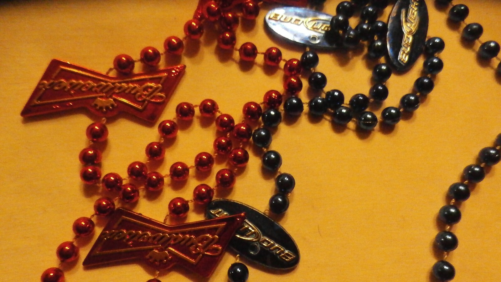 Vintage Lot of 2 BUDWEISER Promo Party Beads / Necklaces Bud LIGHT Bud SELECT