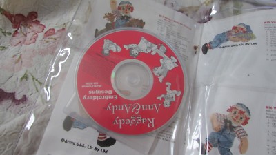 HTF RAGGEDY ANN & ANDY CLASSIC Original embroidery design Cd multi-format 4x4
