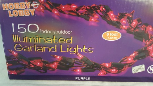 Purple String Lights 150 Indoor Outdoor Illuminated New In Box