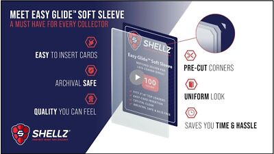 THICK Easy-Glide Premium Sleeves with Easy-Glide Notch by Card Shellz 100ct pkg