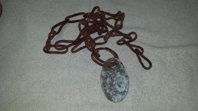 Vintage Dairy Cow Brass Tag #75 With Chain