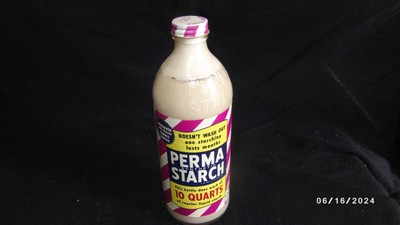 Vintage 1957 NOS Dumas Milner Perma Starch Bottle Full Paper Label