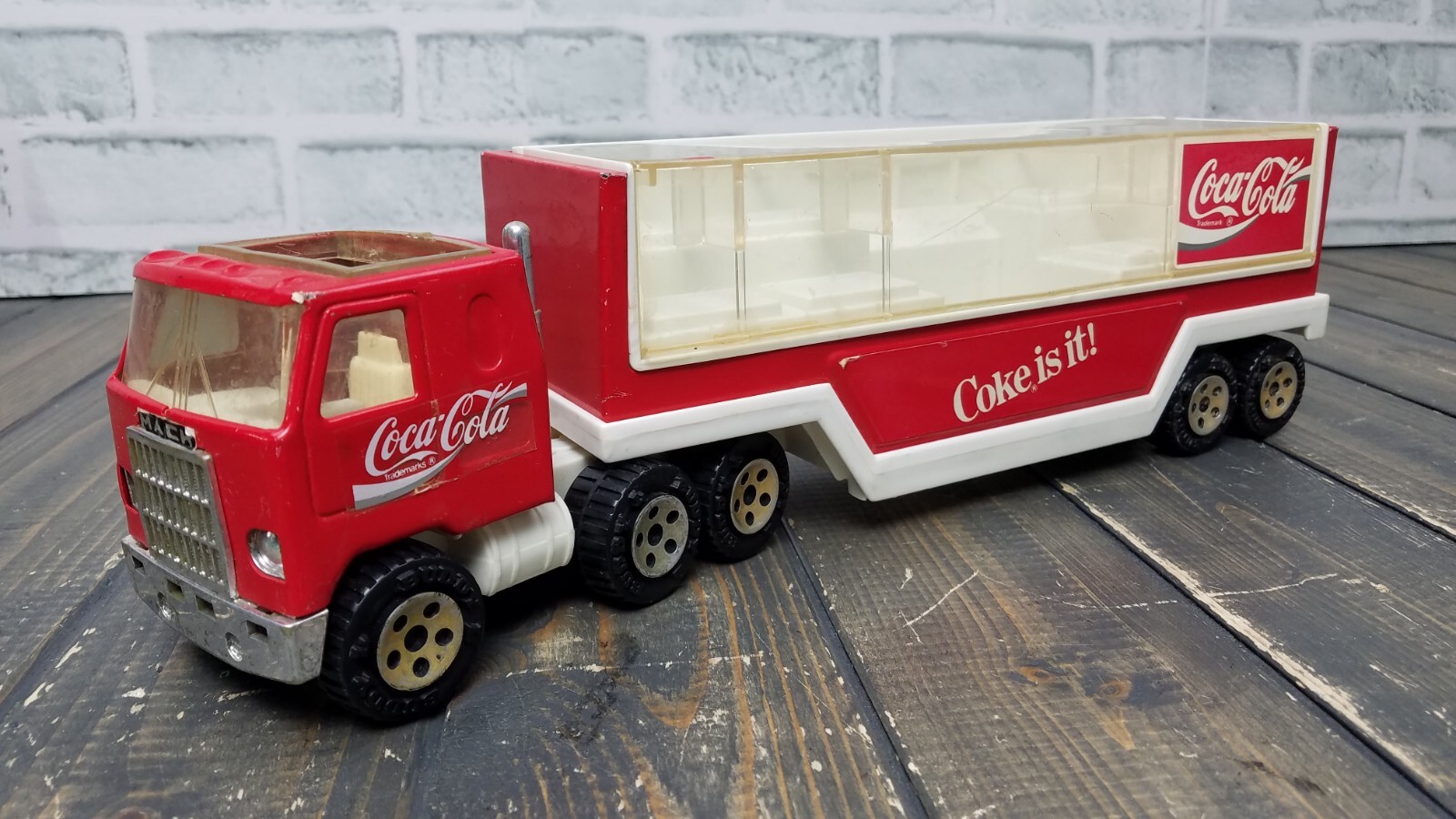 a*】様 【BUDDY L.CORP】1980年 コカコーラトレーラー 1980 Red BUDDY L Coca Cola Delivery Semi Truck & Trailer Set