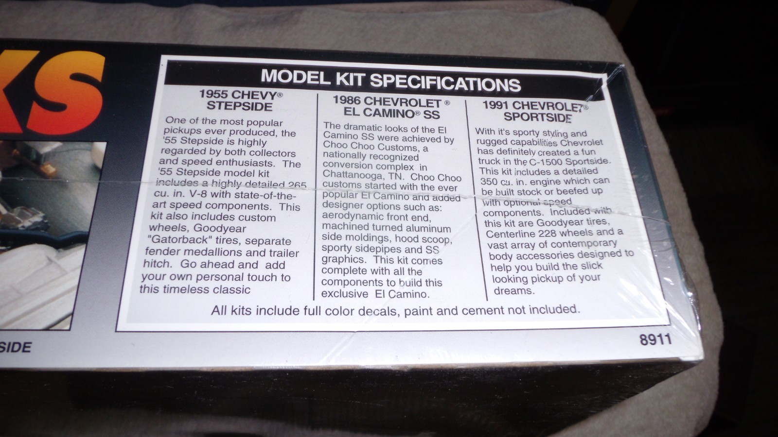 VINTAGE AMT/ERTL HOT TRUCKS 3 MODEL KIT -  CHEVROLETS SEALED 8911