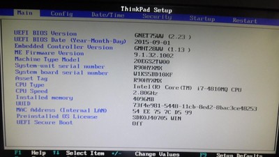 Lenovo ThinkPad W541 - Socket G3 Main Board w/Quadro K1100M - 00HW113
