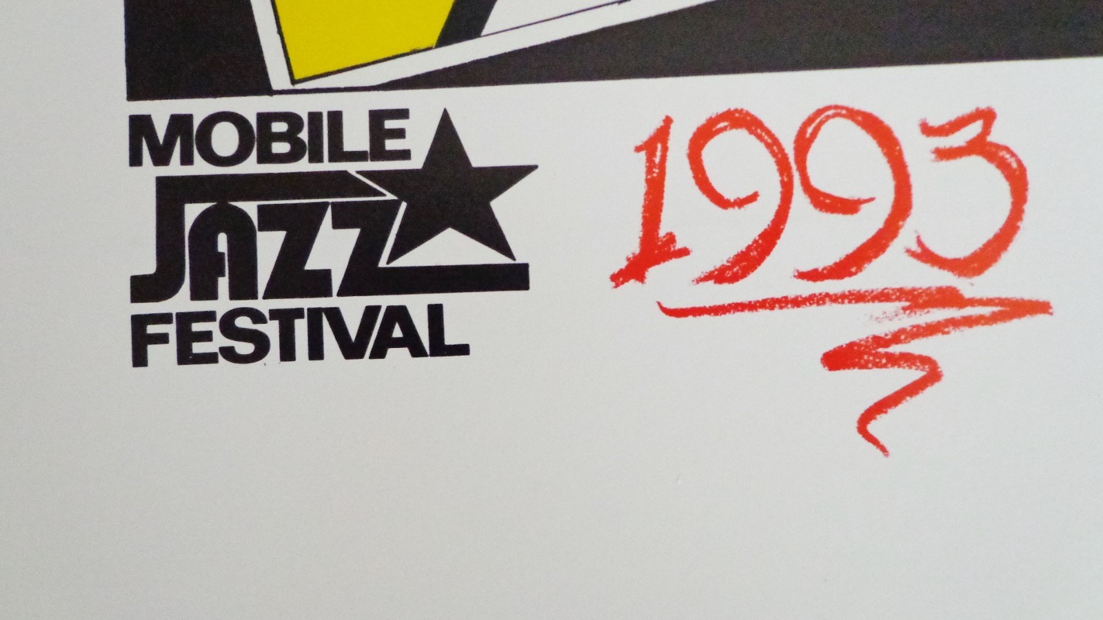 Vintage Jazz Festival Poster SIGNED Leila Hollowell Mobile Alabama