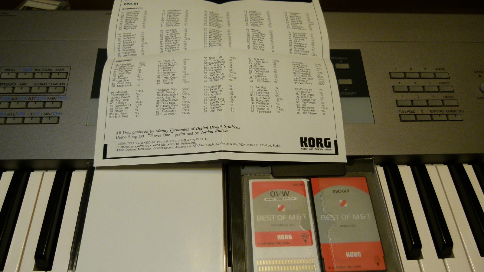 Korg 01W XPC Best of M&T card set! Awesome and in stellar condition!
