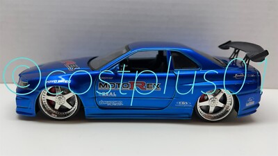 ミニカー NISSAN SKYLINE GT-R R34 jadatoys JADA DUB CITY 2002 NISSAN SKYLINE GT R R34 1:24 BLACK