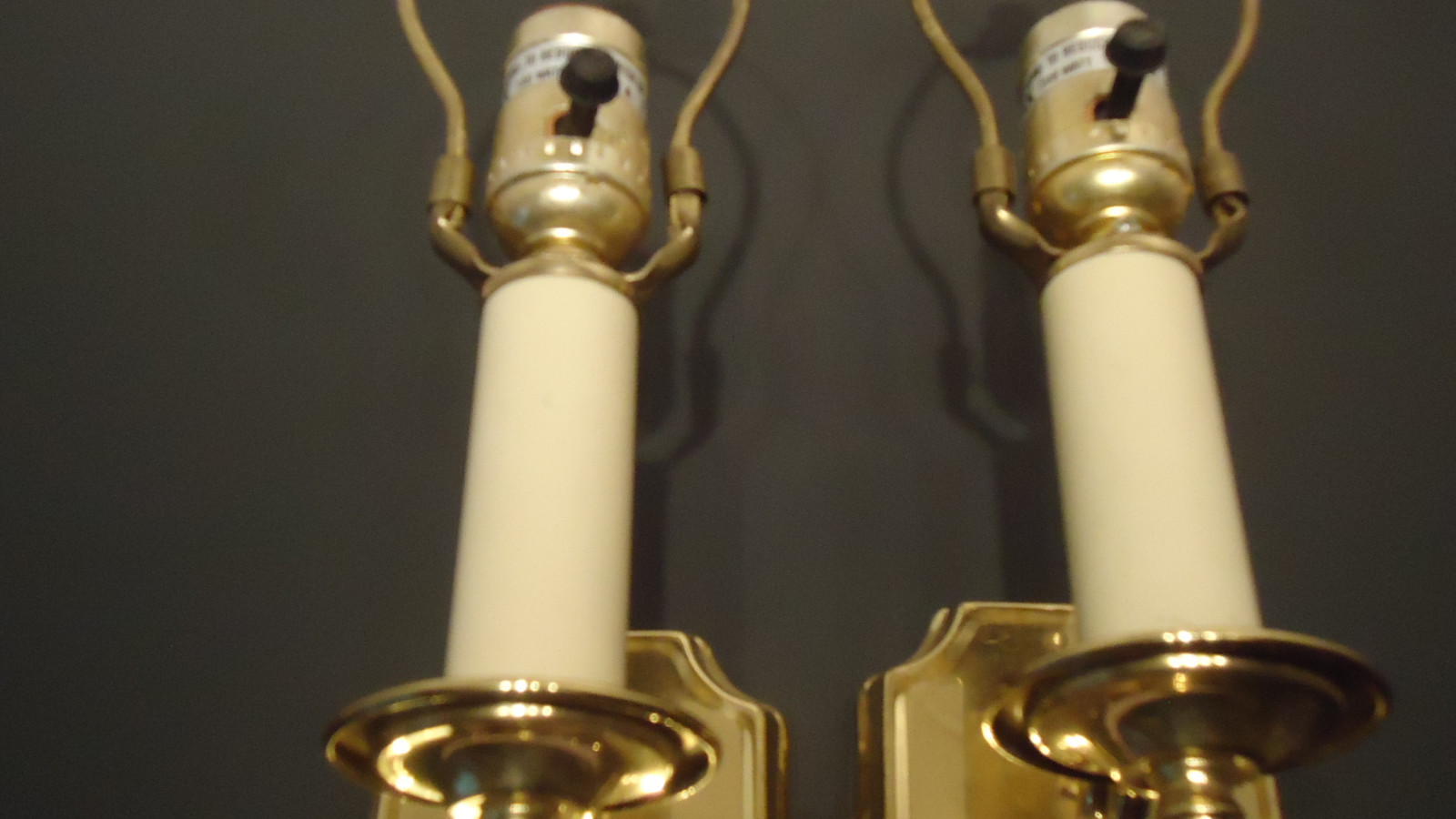 Vintage Pair Brass Color Wall Sconce Sconces