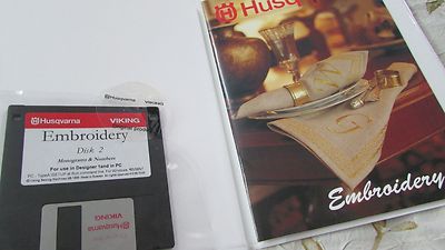 Husqvarna Viking Embroidery Set #2 MONOGRAMS & NUMBERS ORIG Design 1 & PC EXC