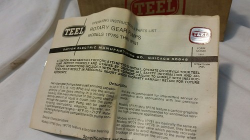 Teel 1P765 bronze Rotary Gear  Pump 1/8