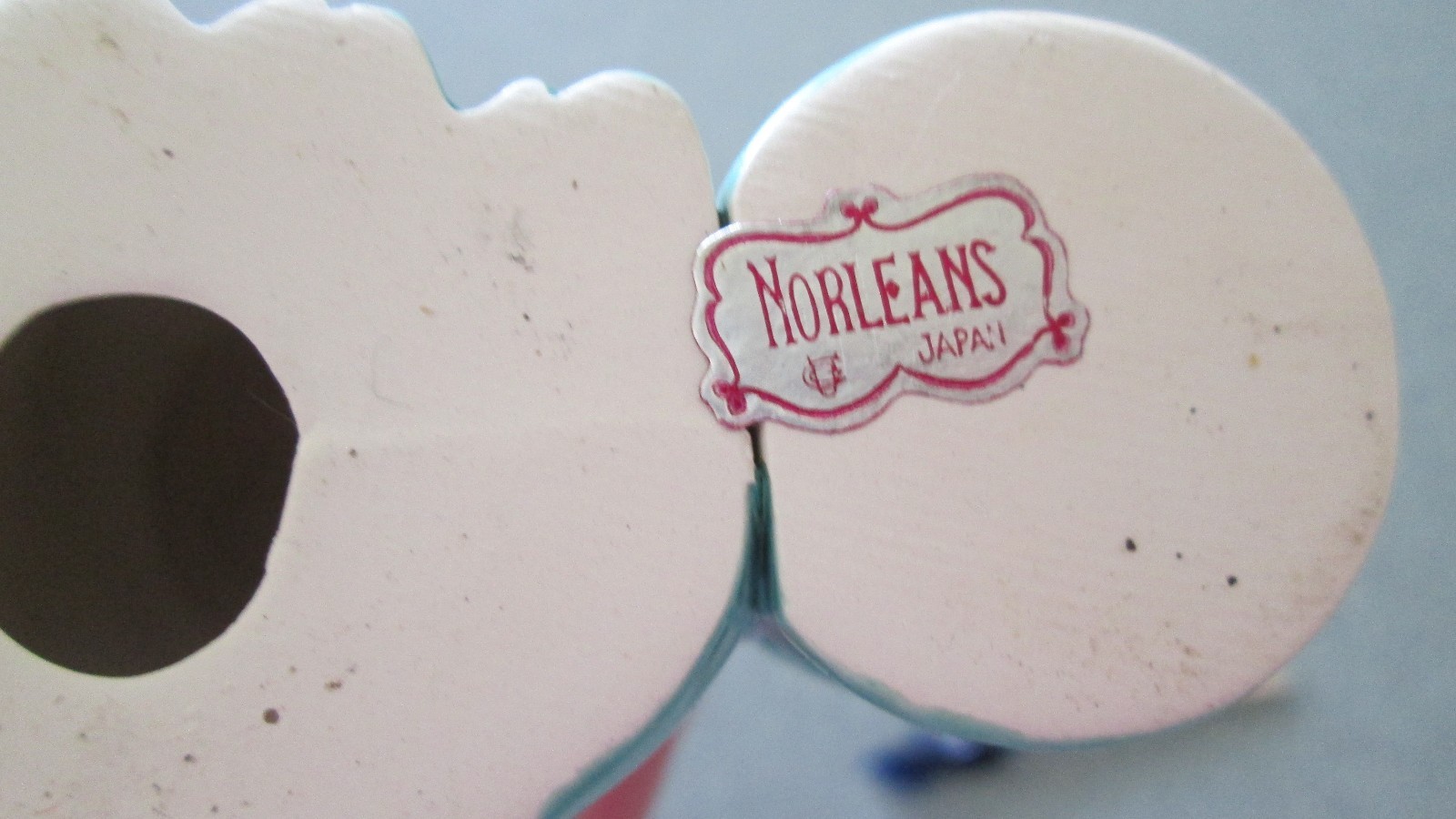 Vintage Toothpick Holder Norleans Japan Pottery Turquoise PIg w/ Label