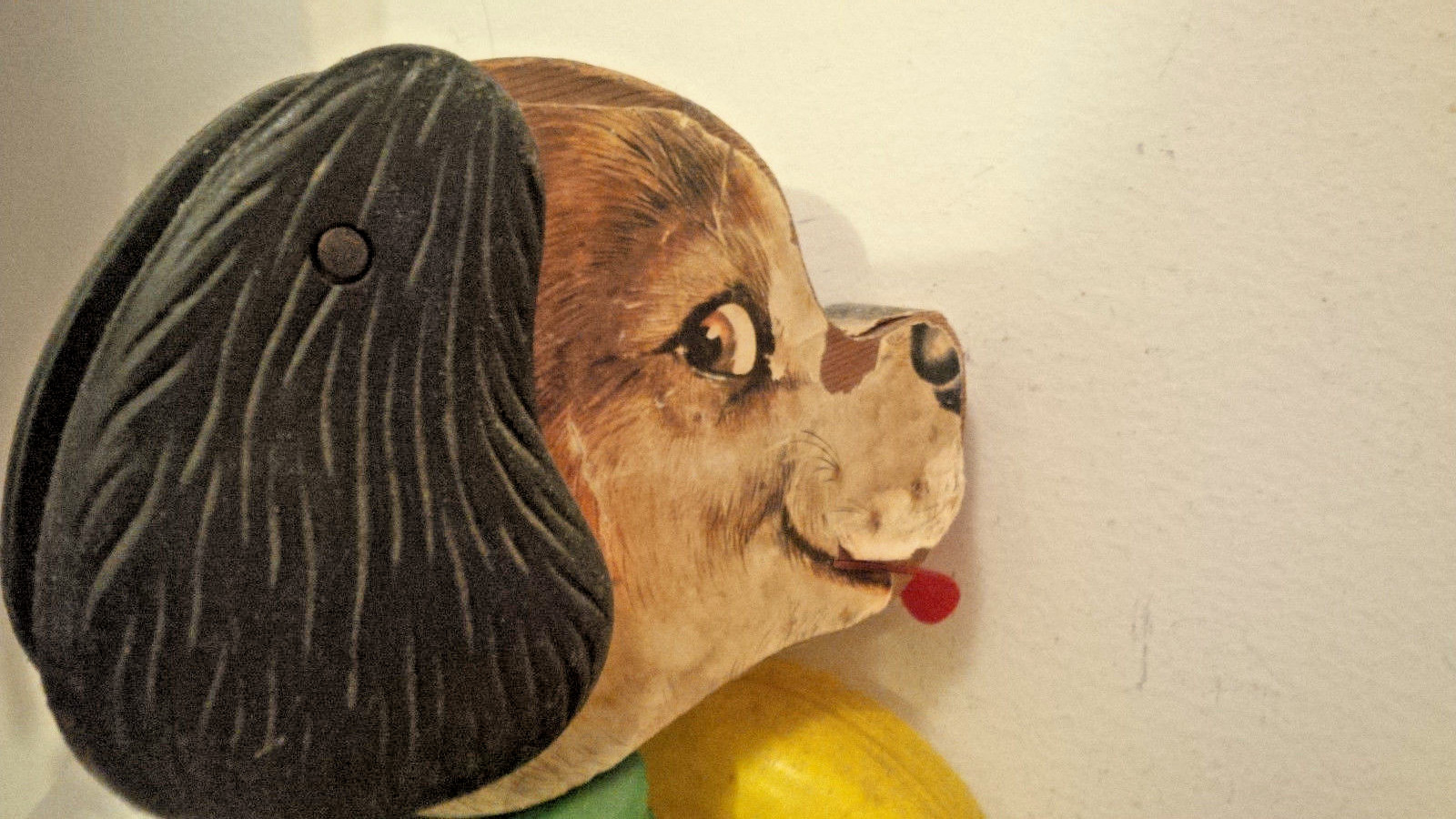 SNOOPY DOG PULL TOY VINTAGE 1960's FISHER PRICE Basset Hound  Wood Vinyl