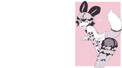 Anime african wild dog kemono friends white Playmat Gaming Mat Desk