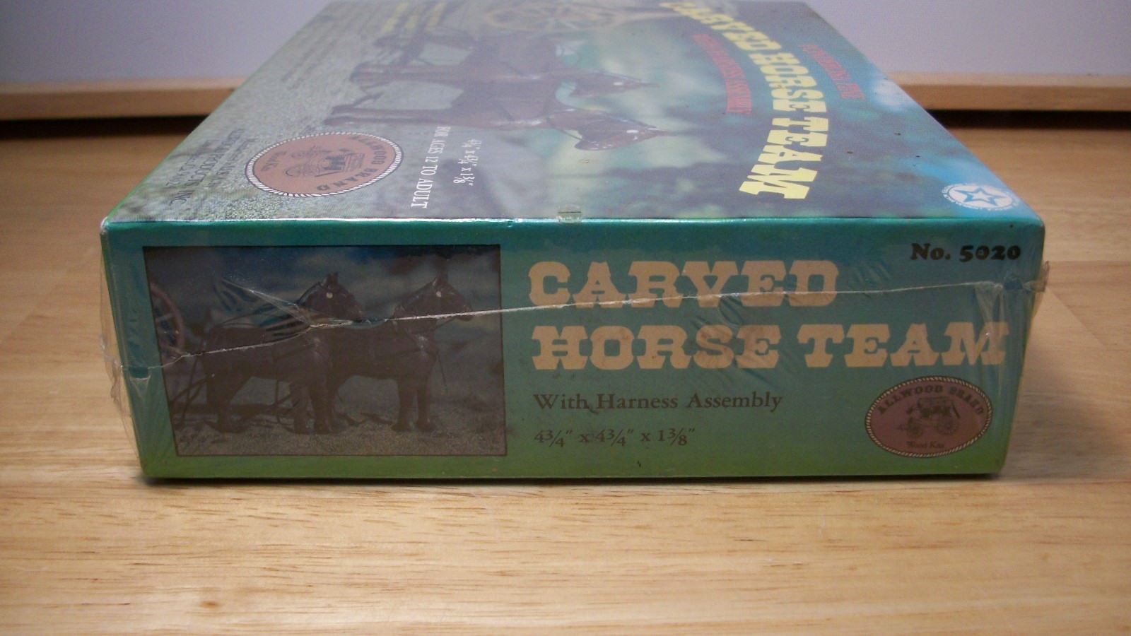 Carved Horse Team w/ Harness Model Kit Ponderosa Pine Allwood Prodects~Unopened