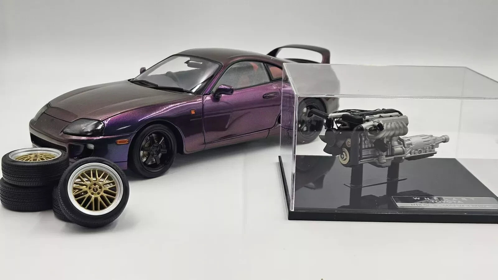 【新品】WhelArt 1:18 Toyota Supra A80 Purple WHELART 1/18 Toyota Supra A80 Full-open type Midnight Purple