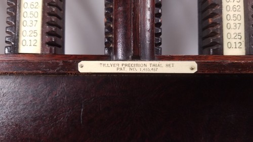 Antique Vintage Optometrist Tillyer Trial Lens Test Display Wooden Optometry