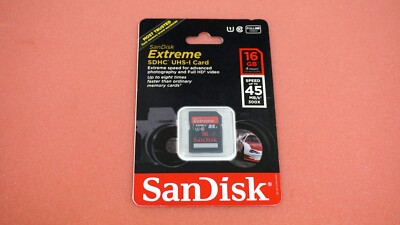 New SanDisk Extreme 16GB Class 10 SDHC UHS-I 45MB/s Memory Card SDSDRX3-016G-A21