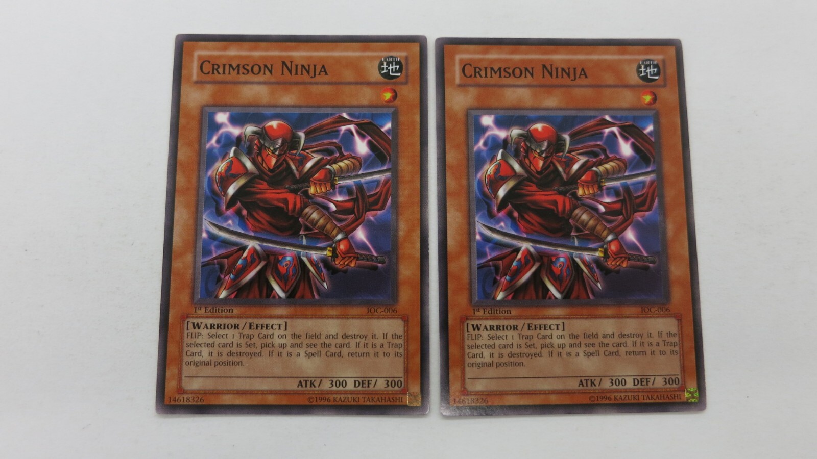 2x CRIMSON NINJA MONSTER 1ST EDITION IOC-006 COMMON YUGIOH