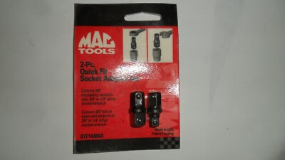 Mac Tools STF1438SD 2-Pc Quick Fit Adaptor Set Converts 3/8'' 6Pt To Sq Dr BIN FS