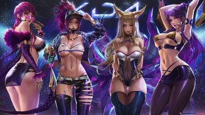 league of legends evelyn kda kai'sa k/da akali  Custom Playmat Mat  1070
