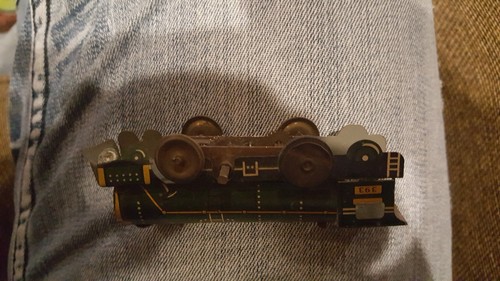 Vintage Tin Railroad and 2 Trains and 1 flat bed