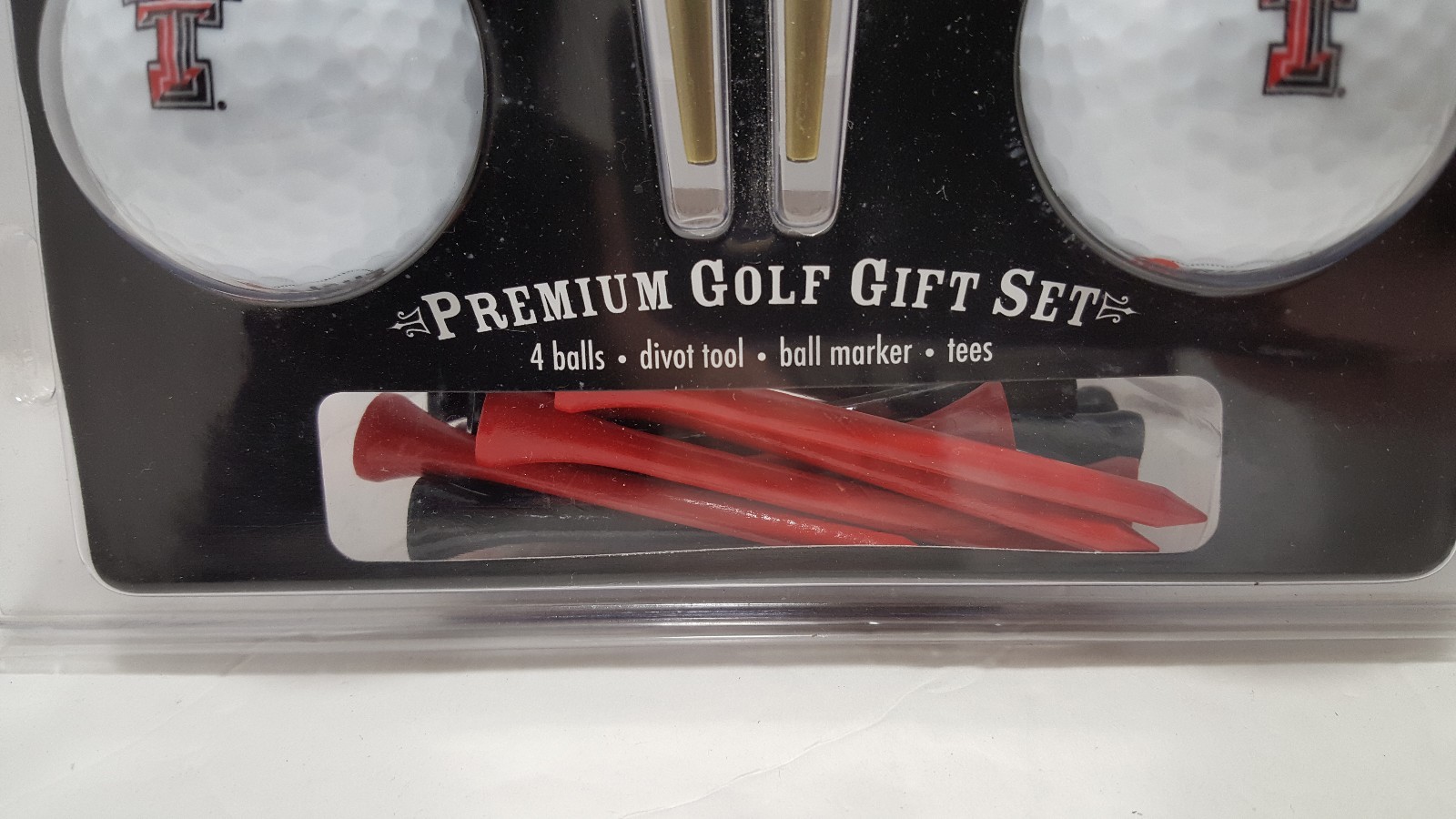 Texas Tech Premium Golf Gift Set 4 Balls Divot Tool Ball Marker Tees Licensed
