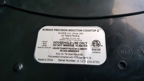 NUWAVE Precision Induction PORTABLE COOKTOP 2 (Mod 30153)