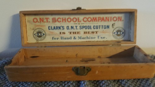 Charles Tollner Antique Wooden Advertising Pencil Box