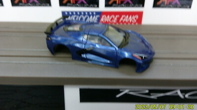 AFX RACING H.O. SCALE SLOT CAR BODY ONLY CORVETTE C8 IN RIPTIDE BLUE METALLIC