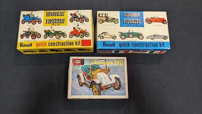Small Antique Car Model Kits: Renault 1911, Stanley Steamer 1909, 1913 Mercedes