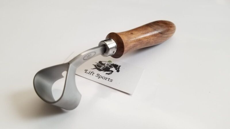 Horse Farrier Tool Swiss Hoof Oval Loop Knife Sharp Edge Steel Blade Wood Handle