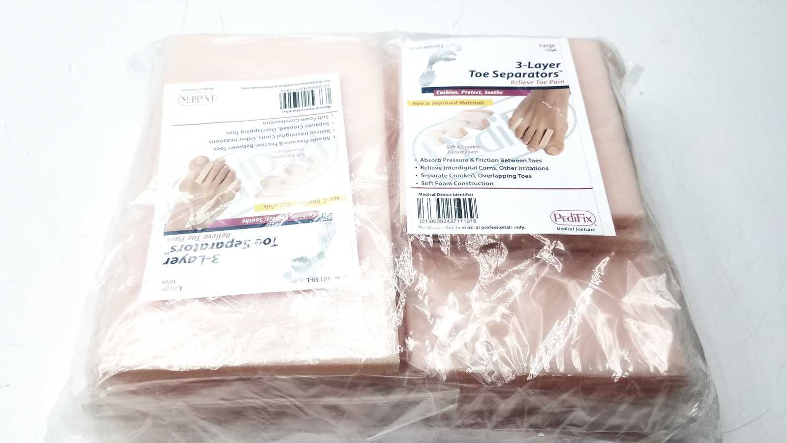PediFix 8130-L 3-Layer Toe Separators - Large 12/Pack