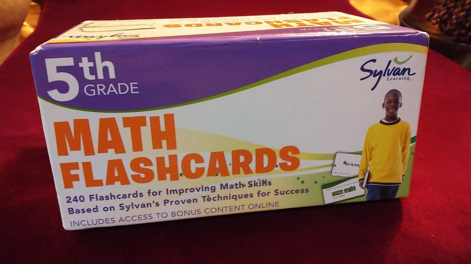 Sylvan Learning 5th grade math flash cards, 240 cards for improving math skills