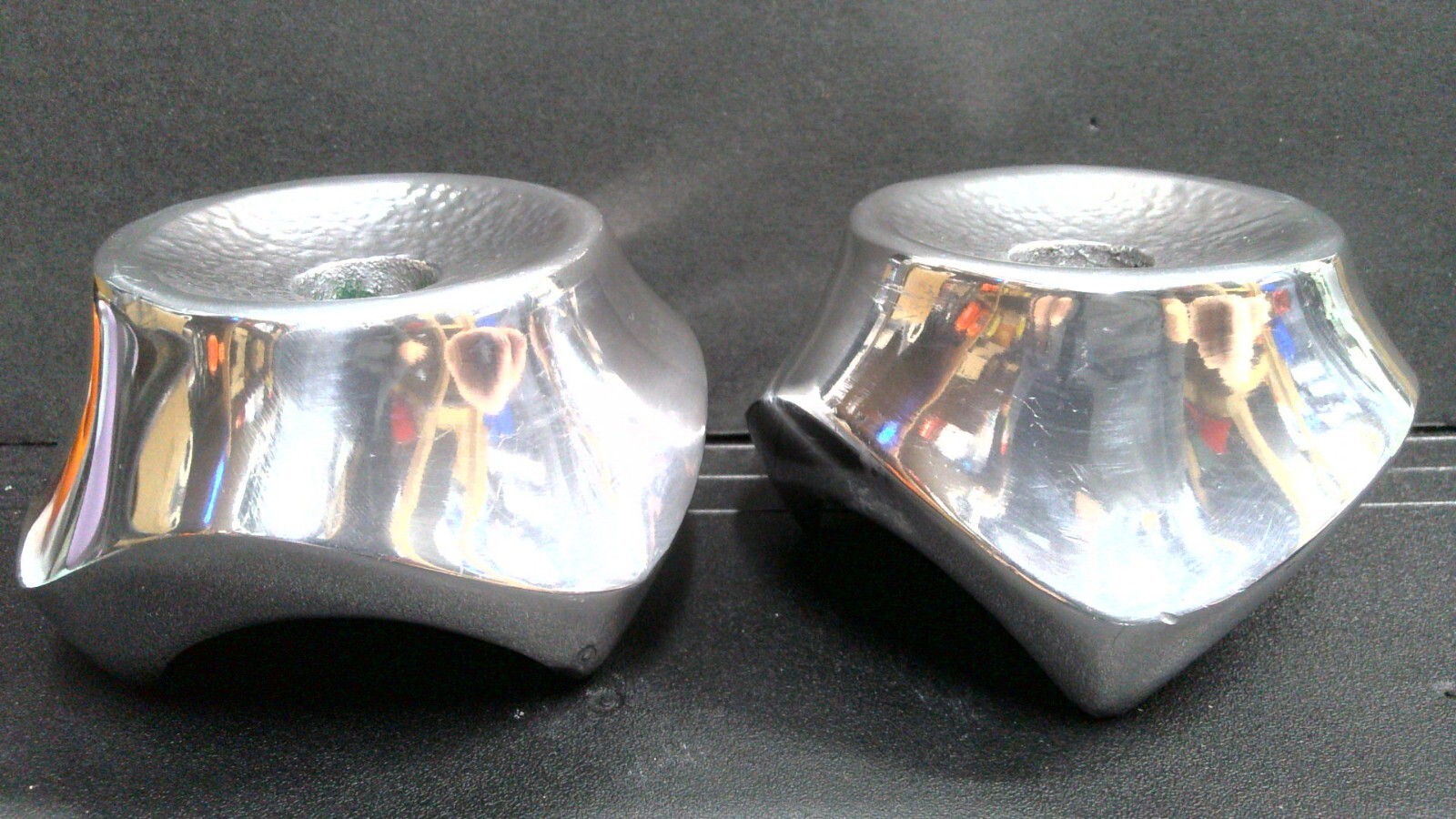 Vintage Nambe Aluminum Candlestick Holders 1983 W55