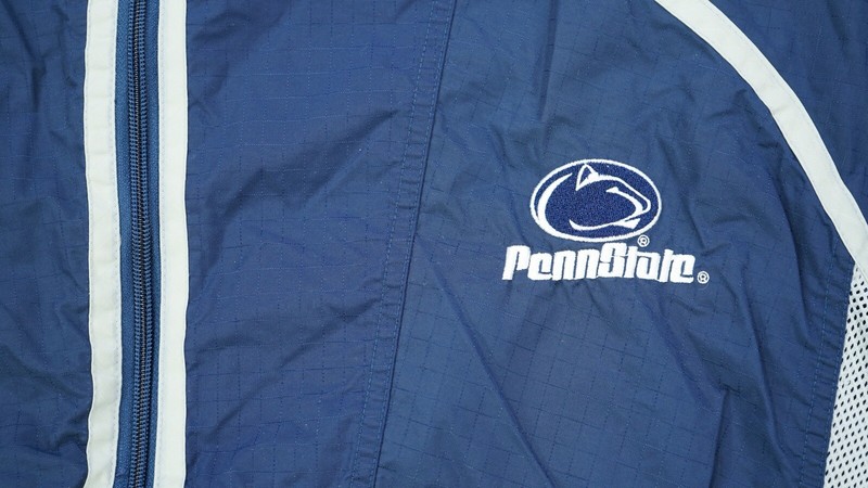 Rare VTG LOGO 7 Penn State University Nittany Lions Striped Jacket 90s Navy SZ L