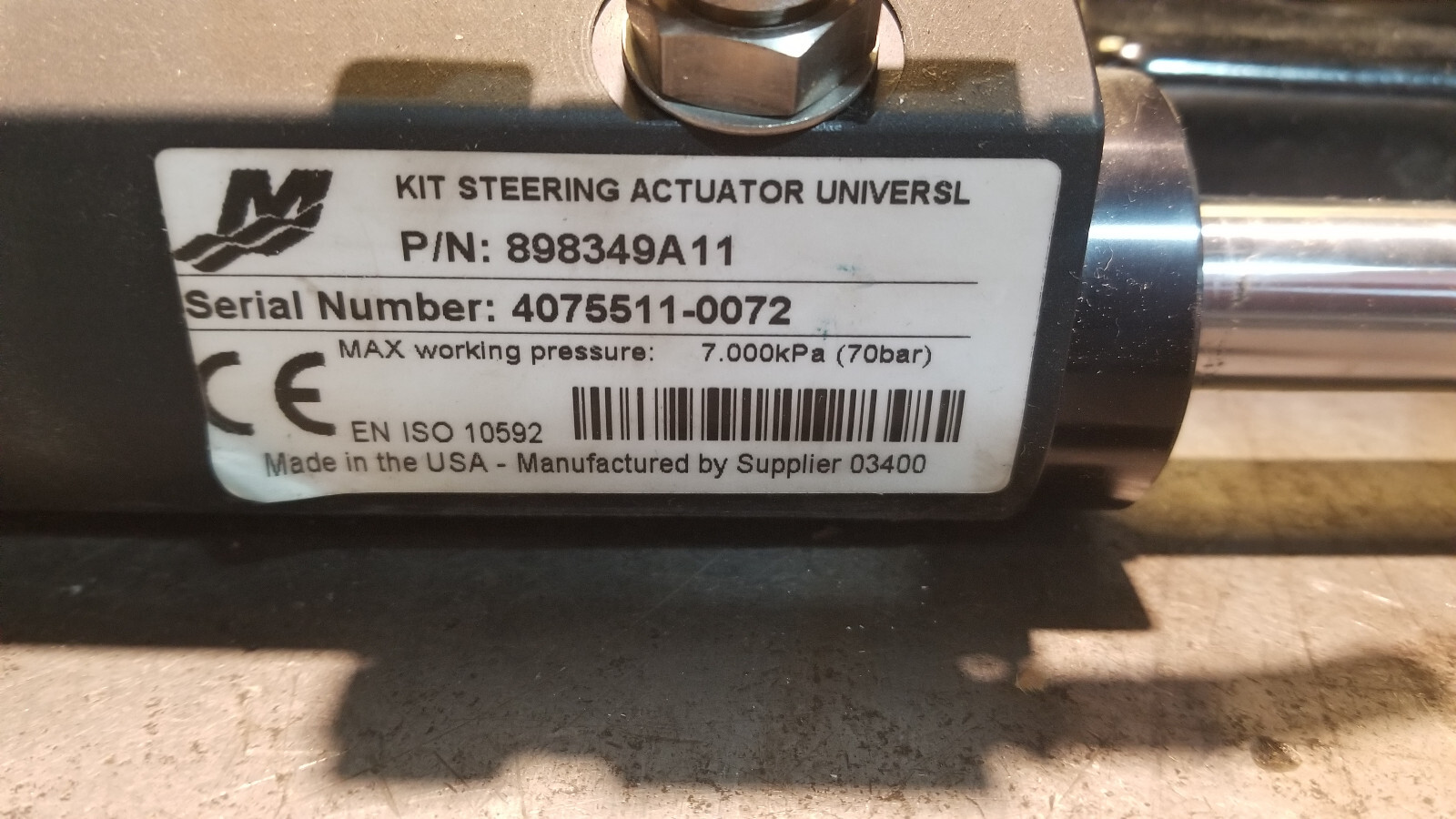 MERCURY QUIKCSILVER STEERING ACTUATOR KIT 898349A11 MARINE BOAT - Picture 6 of 7