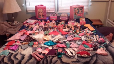 HUGE LOT OF VINTAGE BARBIE amp OTHERS DOLLS CLOTHES CARS amp ACCESSORIES