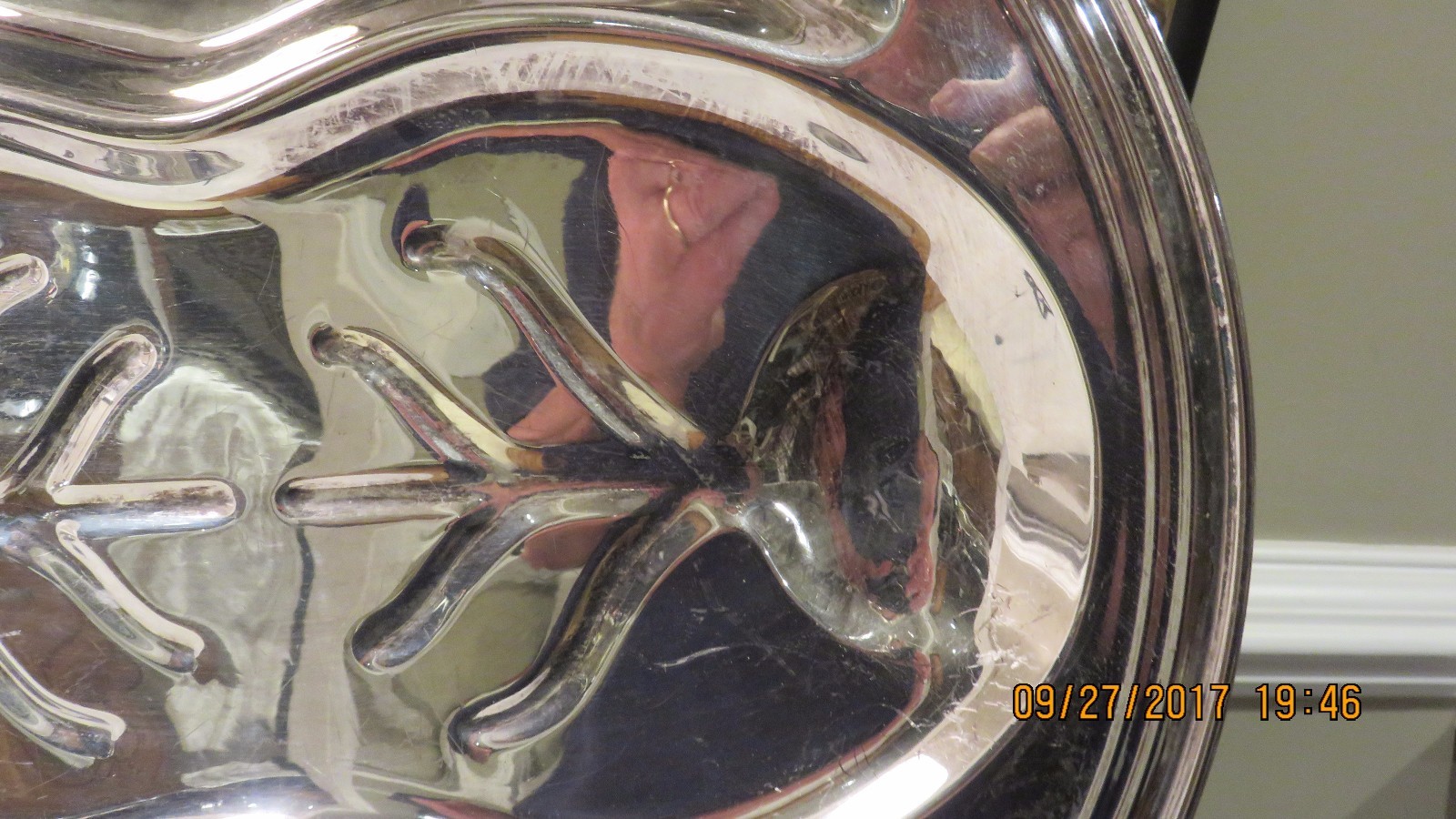 Large Silverplate Meat Platter w/Juice Run Off & Side Dishes -18