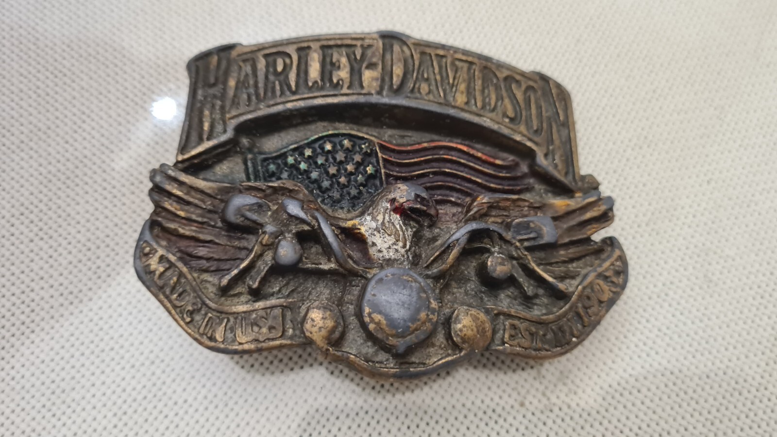 ⭐︎BARON BUCKLEバックル⭐︎ 1978 Vintage BBB Baron Solid Brass Motorcycle Belt Buckle