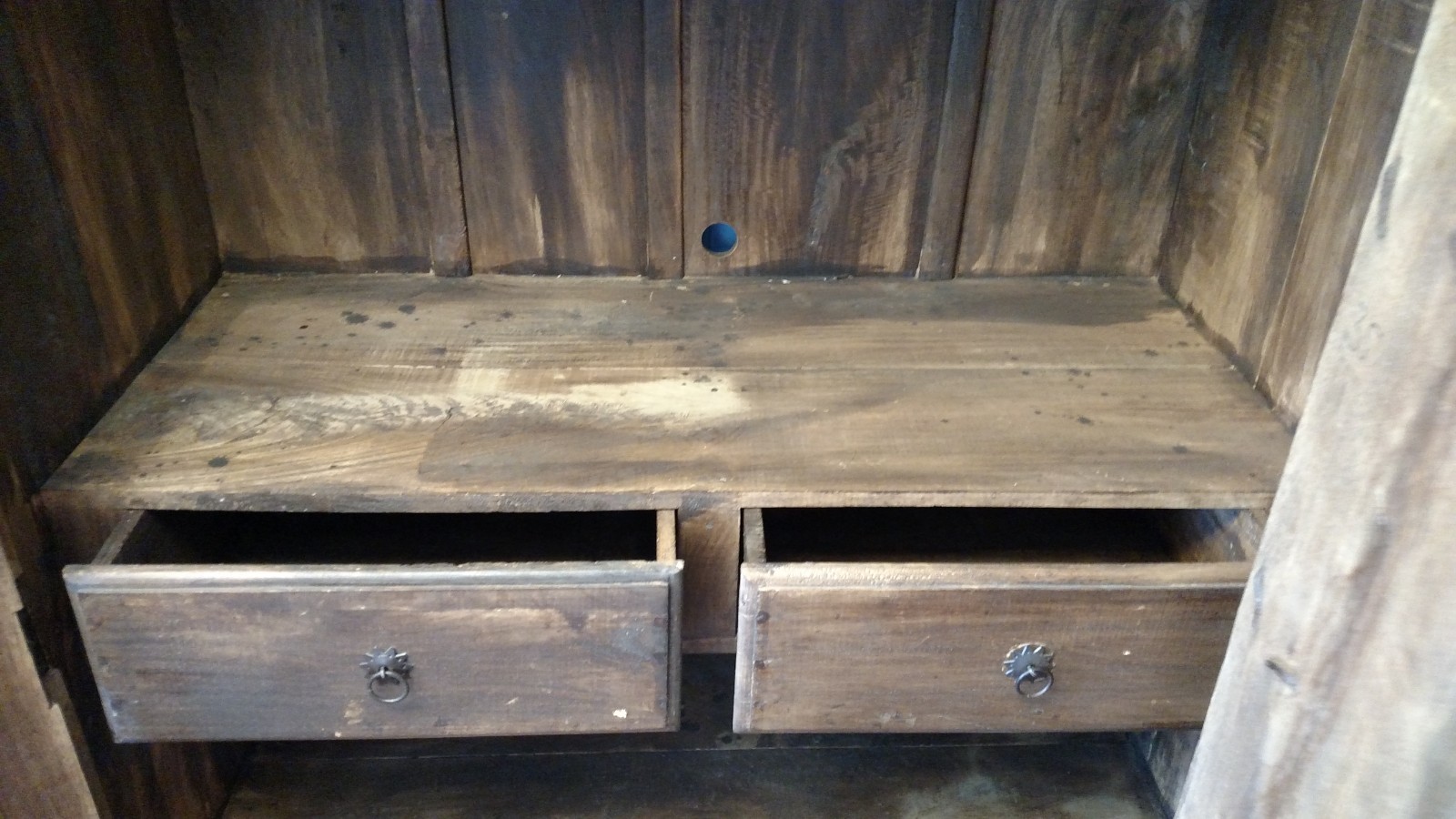 Antique Beautifully Hand Carved Wood Armoire From Indonesia or India OLD RARE