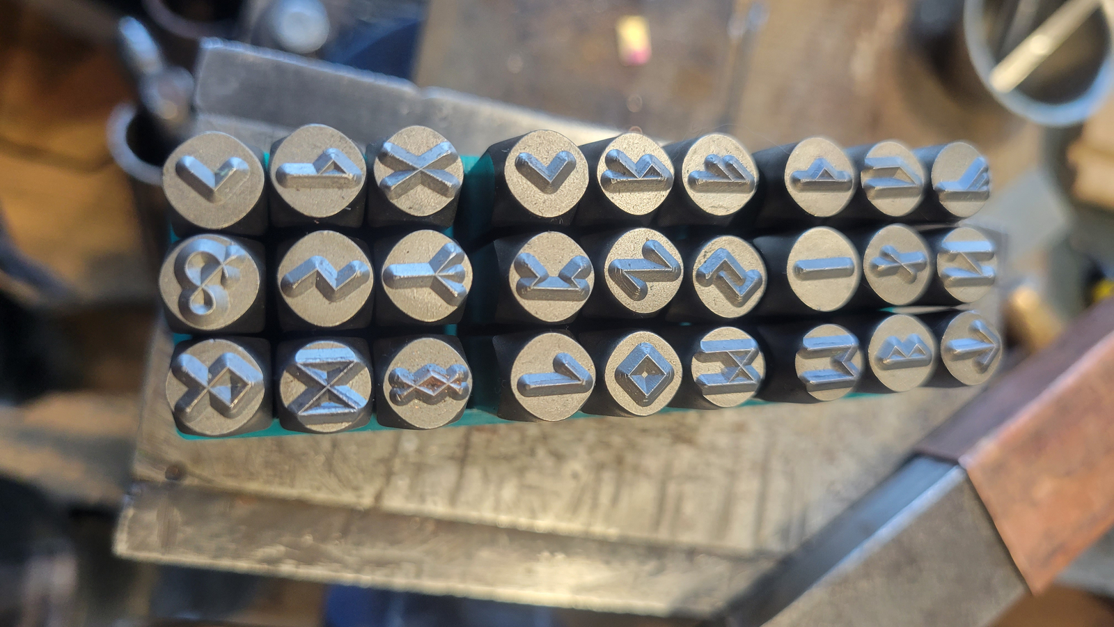 SupplyGuy 6mm 27 Stamp Viking Rune Metal Design Punch Set