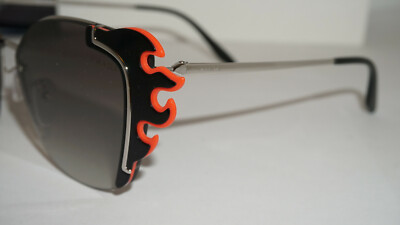 Pre-owned Prada Sunlgasses Silver Black Red Gradient Grey Mirror Pr 59vs 4275o0 64 140 In Gray