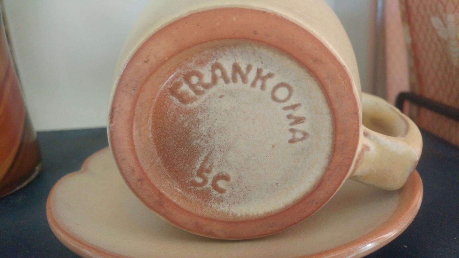 FRANKOMA PLAINSMAN BROWN  CUP & SAUCER  - 3 1/4