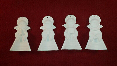 4 Angels Ceramic Bisque Christmas Tree Ornaments Ready To Paint 4 pc set