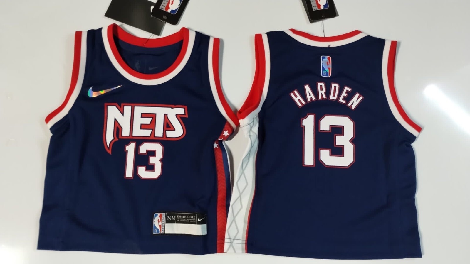 バスケットボール NIKE - NBA BROOKLYN NETS JAMES HARDEN #13 NIKE Brooklyn Nets Blue Nike Jersey James Harden #13 Baby Size 24