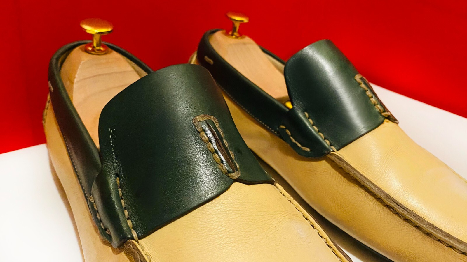 $849.00 !! PRADA MEN'S LUXURY COMBO COLOR LEATHER LOAFERS